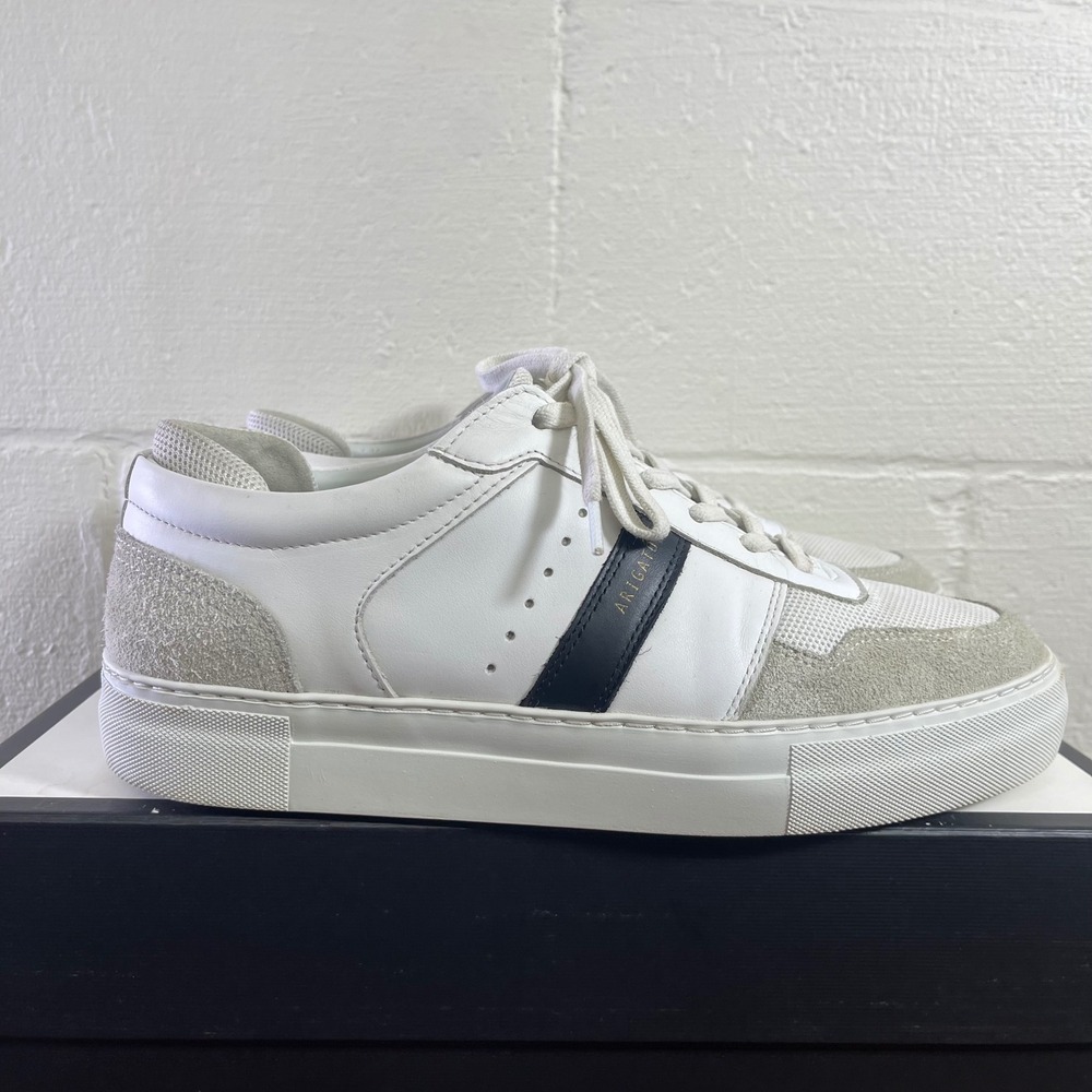 Axel Arigato Black White Suede Leather Stripe Sneakers Men's Size 10.5 US